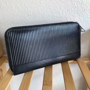 All Saints Textured Leather Zip Around Wallet